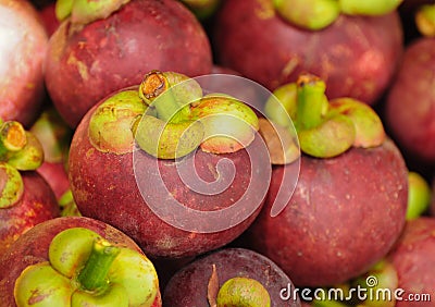 Mangosteen Thai fruit Stock Photo