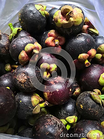 Mangosteen tropical fruit asian Stock Photo