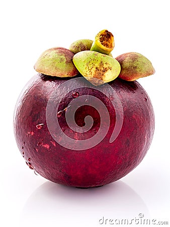 Mangosteens Queen of thai fruits. Ripe mangosteen fruits isolate Stock Photo