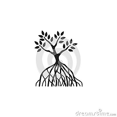 Mangrove tree icon logo vector design Vector Illustration