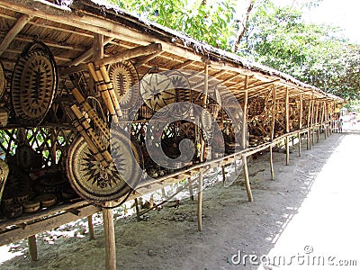 Mangyan traditional wares offered for sale Stock Photo