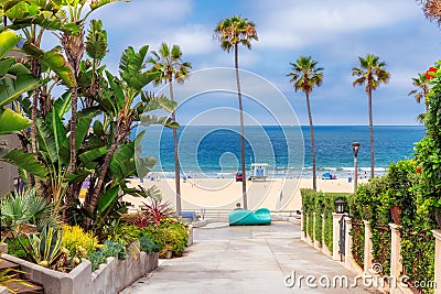 Manhattan Beach at sunny day time in Southern California in Los Angeles. Stock Photo