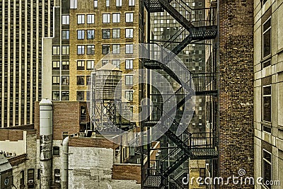 Manhattan Fire Escape Stock Photo