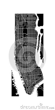 Manhattan map Vector Illustration