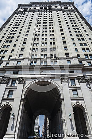 Manhattan Municipal Building in Manhattan in New York City, USA Editorial Stock Photo