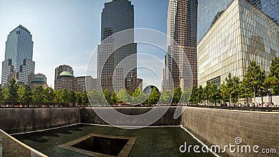 Manhattan, New York city, United States of America : World Trade Center 9-11 terrorist attack victim memorial and mu Editorial Stock Photo
