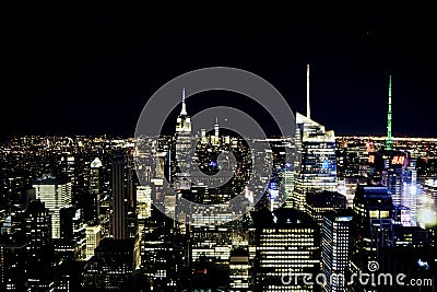 MANHATTAN, NEW YORK - November, 2018: New York City skyline view from Rockefeller Center top of the rock Editorial Stock Photo