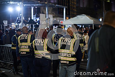TWU local 100, New York`s Industrial Transportation Union event in downtown Manhattan Editorial Stock Photo