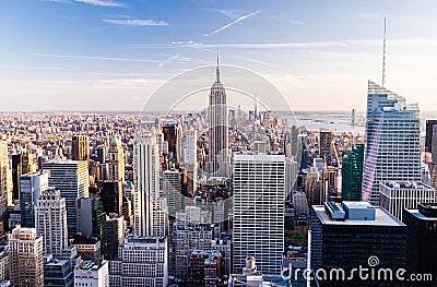 Manhattan from observation deck at Rockefeller Center, New York Stock Photo