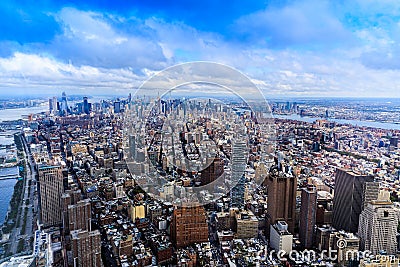 Manhattan from One World Observatory, New York City, USA Editorial Stock Photo