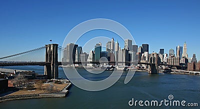 Manhattan panoramic- aerial view Stock Photo