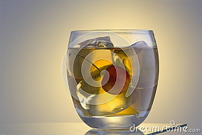 Manhattan or Rob Roy cocktail on the rocks Stock Photo
