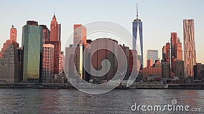 Manhattan Skyline with Empire State Building over Hudson River, New York City 2019 Stock Photo