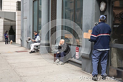 Manhattan street scene Editorial Stock Photo