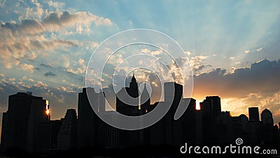 Manhattan Sunset Stock Photo