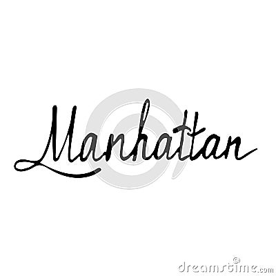 Manhattan text. Vintage retro lettering design. Vector Illustration