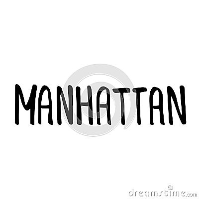 Manhattan text. Vintage retro lettering design. Vector Illustration