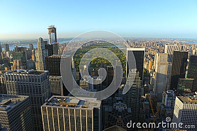 Manhattan Upper Town Skyline, New York City Stock Photo