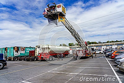 Fire Ladder Truck Editorial Stock Photo