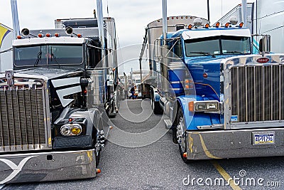 Trucks at Mother`s Day Convoy Editorial Stock Photo