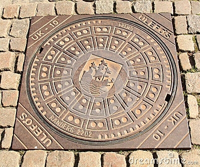 Manhole cower Editorial Stock Photo