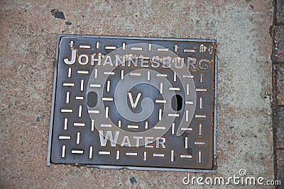 Manhole on the observation well construction to access underground water Stock Photo