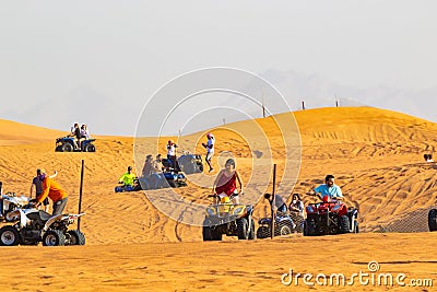 Mani ATV Quad Bikes at desert safari Dubai UAE Editorial Stock Photo