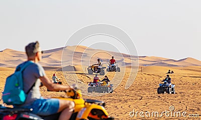 Mani ATV Quad Bikes at desert safari Dubai UAE Editorial Stock Photo