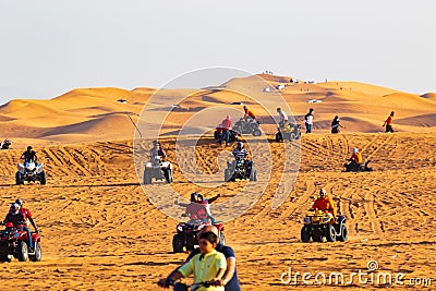 Mani ATV Quad Bikes at desert safari Dubai UAE Editorial Stock Photo