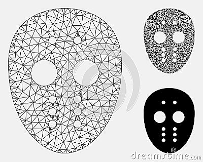 Maniac Mask Vector Mesh 2D Model and Triangle Mosaic Icon Vector Illustration