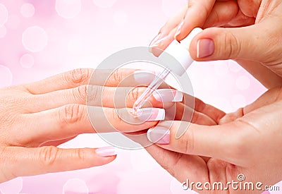 Manicure, Hands spa Stock Photo