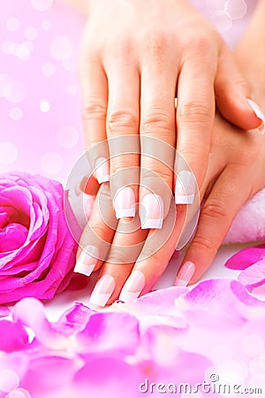 Manicure, Hands spa Stock Photo