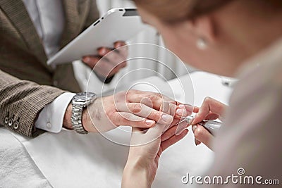 Manicure for man Stock Photo