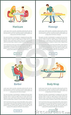 Manicure Manicurist and Massage Masseur Vector Vector Illustration