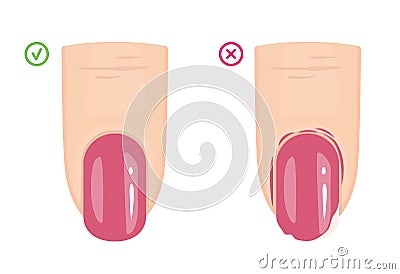 Manicure Mistakes. How to Remove Nail Polish from Around the Nails. Manicure Guide. Vector Vector Illustration