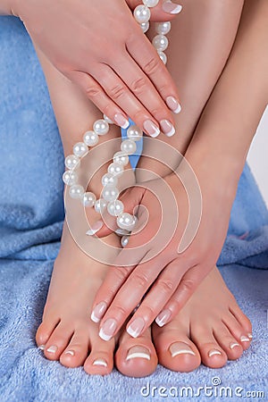 Elegant Manicure and Pedicure: Beauty & Relaxation in Spa Salon Stock Photo