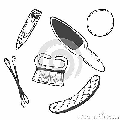 Manicure and pedicure icons vector set Vector Illustration