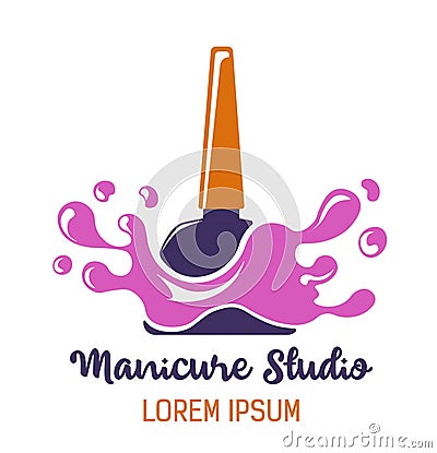 Manicure studio, care for fingernails logotype Vector Illustration