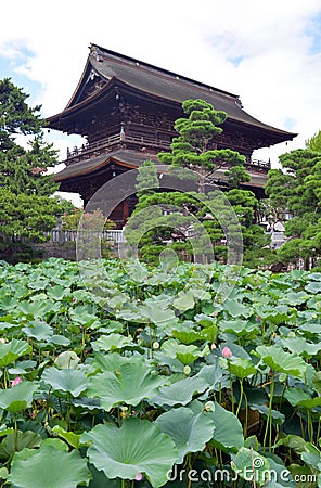Grounds of Zenkoji Temple, Nagano Japan Stock Photo