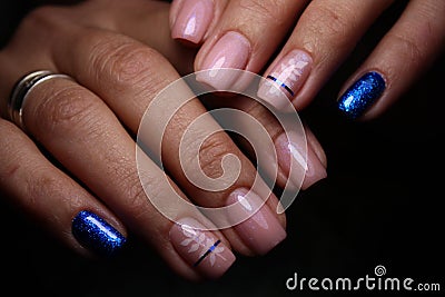 Manicured nails Nail Polish art design. Best Stock Photo
