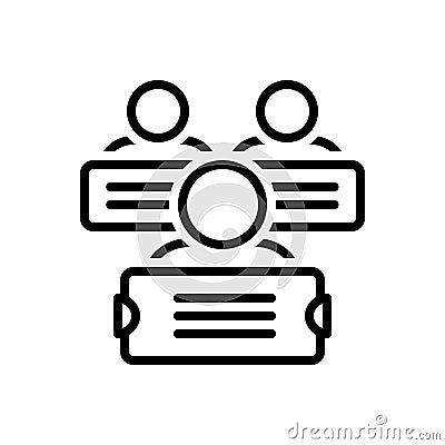 Black line icon for Manifestations, expression and group Vector Illustration