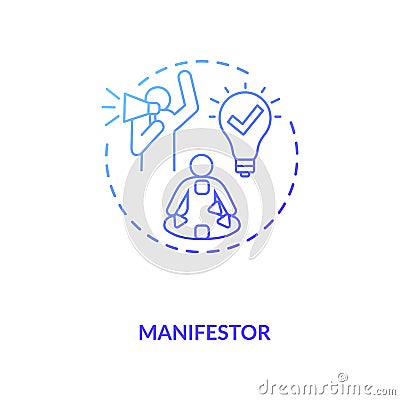 Manifestor blue gradient concept icon Vector Illustration