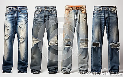 Manifold Jeans: Denim Design Innovations isolated on a transparent background. Stock Photo