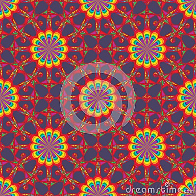 Manihot Palmata symmetry seamless pattern Vector Illustration