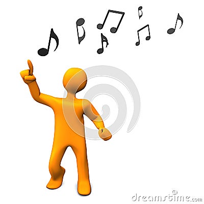 Manikin Dance Music Notes Stock Photo