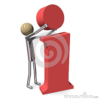 Manikin with small letter i Stock Photo