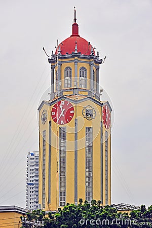 Manila City Hall clock tower in Manila, Philippines Editorial Stock Photo