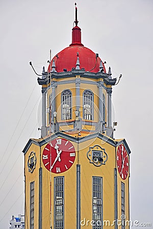 Manila City Hall clock tower in Manila, Philippines Editorial Stock Photo