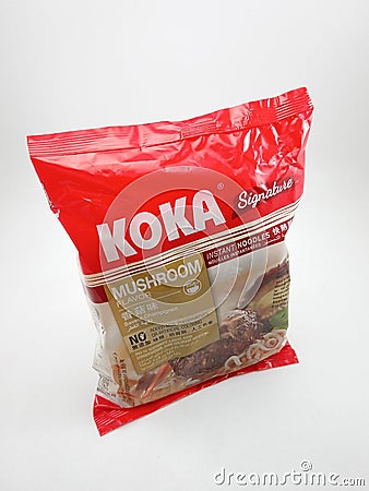 Koka signature mushroom flavor noodles Editorial Stock Photo