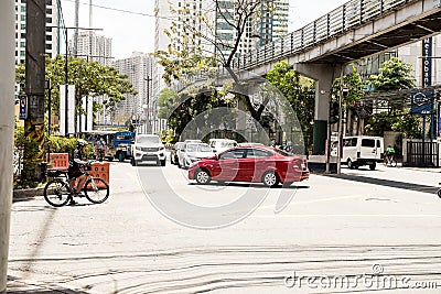 Colorful street views in Pasig, Manila. Editorial Stock Photo